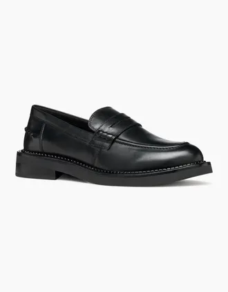 Geox Womens Geox D Serilda E Leather Womens Black Moccasins Shoes - Size: 7