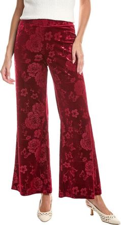 Johnny Was Embossed Stretch Velvet Wide Leg Pant