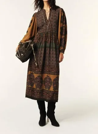 BA&SH Barley Midi Dress In Chocolat