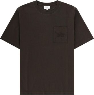 Maison Kitsun&eacute; Brown Solid Crew Neck T-Shirt