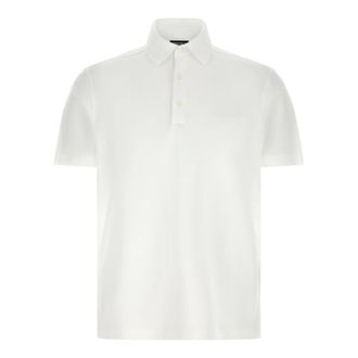 Ermenegildo Zegna Polo Shirts, male, White, Size: 2XL Cotton Piquet Polo Shirt