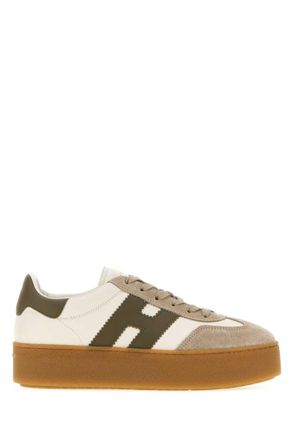Hogan White Color Block Sneakers