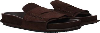 Jacquemus Womens Brown Leather Slippers