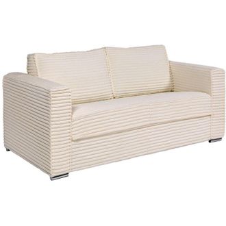 Vente-Unique Vente-unique - Divano letto 3 posti a ribalta Letto con doghe larghe 140cm Mater. 14cm Velluto a coste larghe Beige - loreto