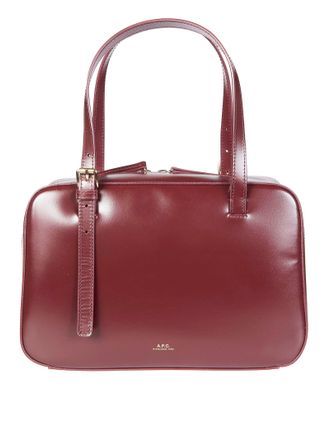 A.P.C. Burgundy Sac Virginie Box Polished Shoulder Bag