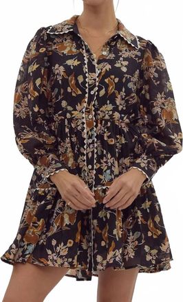Entro Cheryl Mini Dress In Black Floral