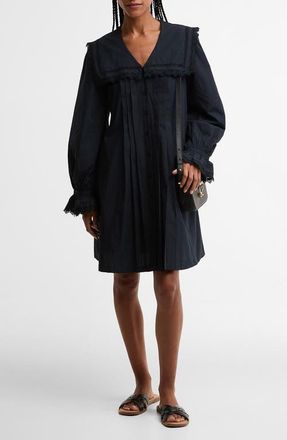 Barbour Tisbury Long Sleeve Minidress in Dark Navy at Nordstrom, Size 10 Us