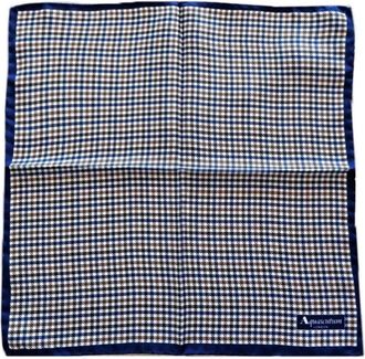 Aquascutum Vicuna Check Pocket Handkerchief - Dames - Zijden sjaals - Blauw - ONE Size - Accessoires