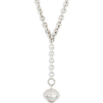 Karine Sultan Long Pendant Y-Drop Necklace in Silver at Nordstrom Rack