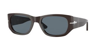 Persol Polarized Blue Rectangular Mens Sunglasses PO3307S 11743R 55