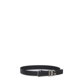 Dolce & Gabbana Calfskin belt with DG logo - unisex - Dolce & Gabbana - Belts - Black - 90 CM - Accessories