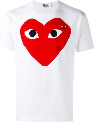 Comme Des Garçons T-shirt Heart Logo - Bianco