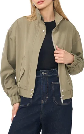 Vince Camuto Woven Bomber Jacket in Military Olive at Nordstrom, Size X-Large