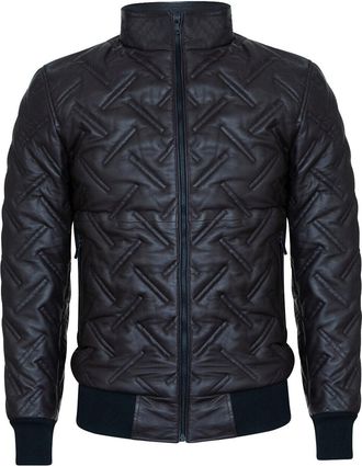 Infinity Leather Mens Bomber Leather Quilted Jacket - Goiânia