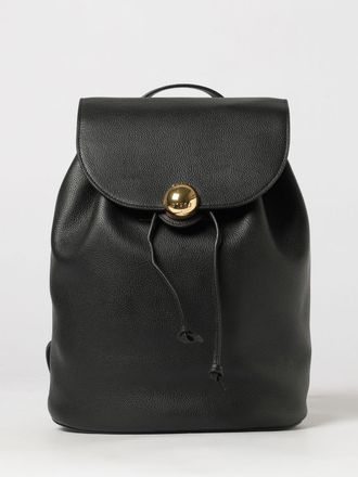 Furla Grained Leather Rucksack with Flap and Drawstring Closure