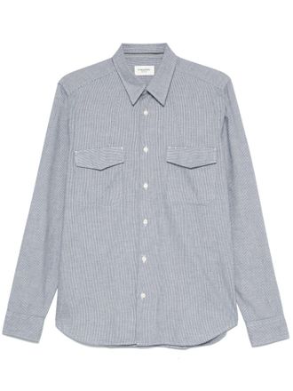 Tintoria Mattei Camicia con motivo pied-de-poule - Blu