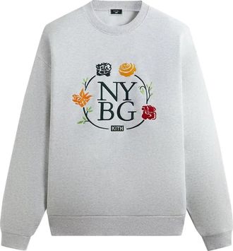 Kith SS24 x New York Botanical Garden Logo Nelson Crewneck Light Heather Grey KHM032117-002