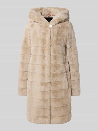 Petite M. Mantel aus Kunstfell mit Kapuze und Eingrifftaschen in Sand, Gr&ouml;&szlig;e 42