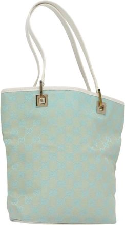 Gucci Blue Canvas Tote Bag (Pre-Owned)
