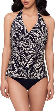 Magic Suit By Miraclesuit Hearts of Palm Sophie Shelf Bra Tankini Top in Black/Multi at Nordstrom, Size 10