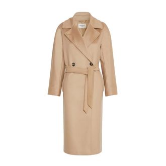 Max Mara Resina double-breasted jas - Dames - Mantels - Bruin - Maat: XS Wol