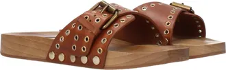 Isabel Marant Womens Brown Leather Slippers