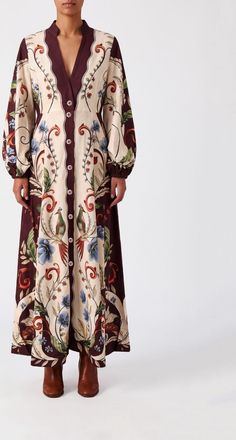 Farm Rio Abito chemisier lungo Millena in cotone con stampa paisley