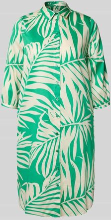 Milano Milano Italy Knielanges Kleid mit Hemdblusenkragen in Gruen, Gr&ouml;&szlig;e 36