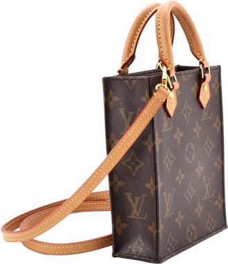 Louis Vuitton Brown Monogram Canvas Petit Sac Plat (Authentic Pre-Loved)