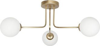 OEM L&aacute;mpara De Techo Con Pantalla Dorada, Bolas De Cristal, Oro Como 14-812