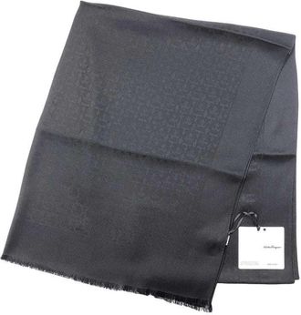 Ferragamo Gancini Silk Wool Stole (Pre-Owned)