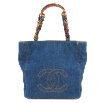 Chanel Denim Blue Denim Tote Bag (Pre-Owned)