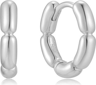 Ania Haie Puffy Huggie Hoop Earrings in Silver at Nordstrom