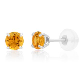 MAX + STONE 14k Yellow or White Gold 4mm Round Stud Earrings