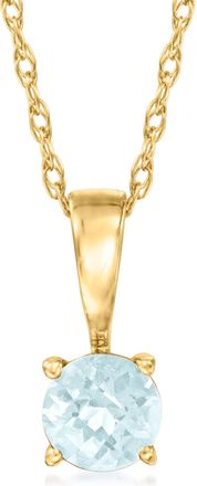 RS Pure by Ross-Simons Aquamarine Pendant Necklace in 14kt Yellow Gold