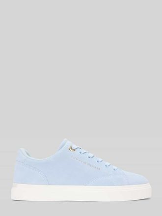 Tommy Hilfiger Low Top Sneaker aus echtem Leder in Hellblau, Gr&ouml;&szlig;e 36