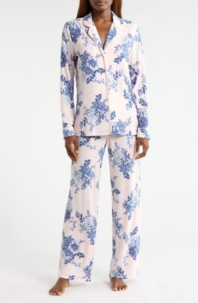 Nordstrom Moonlight Eco Knit Pajamas in Pink- Blue Primavera Floral at Nordstrom, Size X-Small