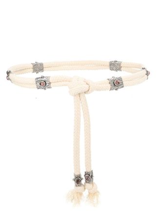 Isabel Marant Natural Braided Rope Stone Accents Belt