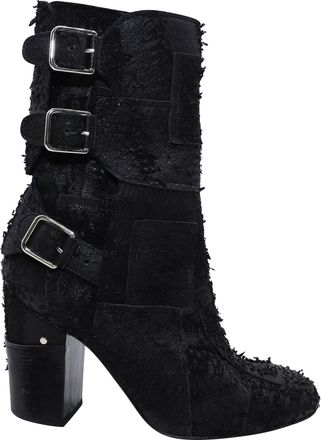 Laurence Dacade Merli Enkelboots in Zwart Versleten Kalfsleer