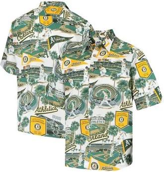 Reyn Spooner Mens Reyn Spooner Green Oakland Athletics Scenic Button-Up Shirt at Nordstrom, Size Small