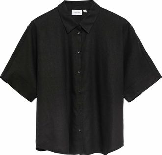 Comma Blouse met korte mouwen - Dames - Blouses & Shirts - Zwart - Maat: L