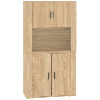 vidaXL Vidaxl - Aparador Alto Madera Contrachapada Color Roble