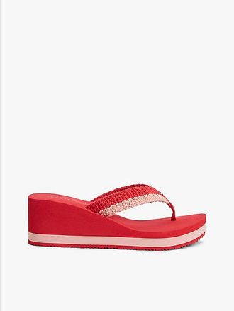 Tommy Hilfiger Wedge Heel Woven Flip-Flops