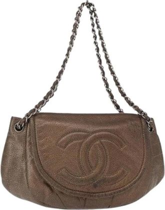 Chanel Pre-owned Vintage Schoudertas - Dames - Vintage Schoudertas - Bruin - ONE Size - Leer - Vintage