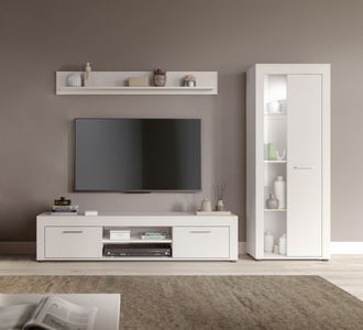 Inosign Wohnwand »Aosta, Breite 235cm, bestehend aus Lowboard, Wandboard, Vitrine« 3 Stk. tlg