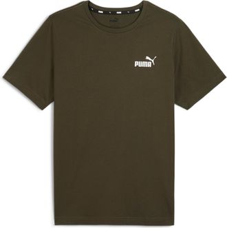 Puma T-Shirt PUMA ESS SMALL LOGO TEE (S), Herren, Gr. L, gr&uuml;n (schwarz olive), Jersey, Obermaterial: 100% Baumwolle, unifarben, regular fit normal, Rundhal