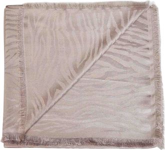 Fendi Womens Stole Silk And Cashmere Tiger Jacquard Taupe Scarf Scarfs