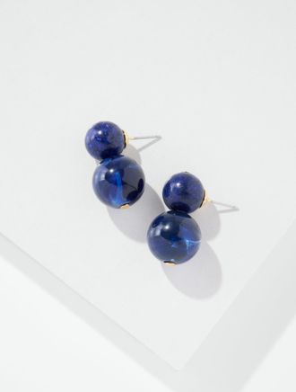 Talbots Lollipop Bead Drop Earrings - Blue/Gold - 001 Talbots