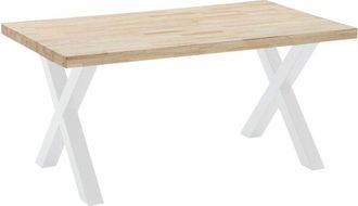 Home Heavenly Home Heavenly - Mesa Comedor Industrial Darek, De Madera Maciza Y Patas Metal Tipo x Color: Roble Nordish - Blanco, Medidas: 160 X 90 Cm