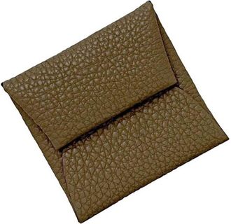 Herm&egrave;s Beige Etoupe Gray Gray Leather Coin Purse/Coin Case (Pre-Owned)